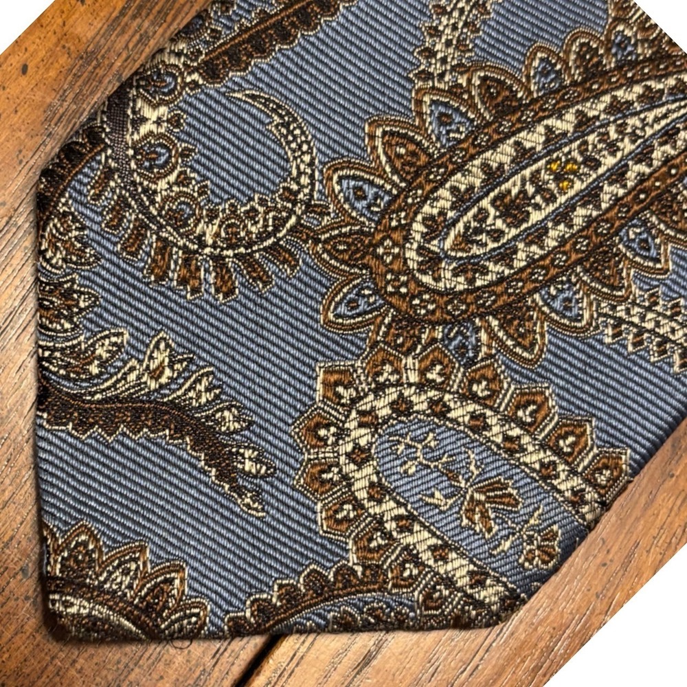 Robert Talbott Best of Class Nordstrom‎ Mens Blue Brown Paisley Silk Tie 60x3.5